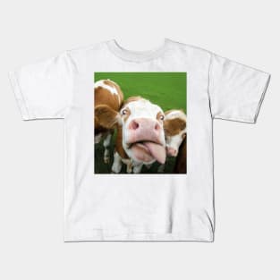 Funny Cow Tongue Smile Happy Gift Kids T-Shirt